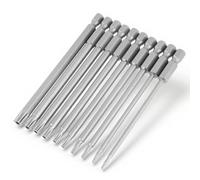10Pcs 100mm 1/4 In Security pour Jeu de tournevis Torx Long pour Tournevis Phillips pour Tournevis Torx Tige hexagonale Tournevis à tête étoilée en acier BST Bits Set, pour