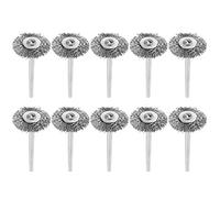 10pcs 25mm Mini brosse métallique en acier inoxydable, roue de polissage pour outil rotatif de broyeur pour le nettoyage de métallique