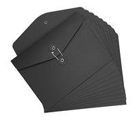 10pcs A5 Sac de Fichier en Papier Kraft Sac Enveloppe de Fichiers Dossier de Fichier avec Ligne Boucle Pochette Document Epais Porte-documents Pochette Rangement à Dossier Fournitures Scolaire Bureau