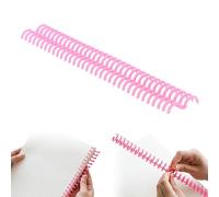10pcs Bobines de Reliure 34 Trous épines de Reliure 15mm Bandes de Reliure Kit Bobines de Papeterie Résistant à L'usure pour la Fabrication de Cahiers de Documents(Rose)
