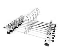 10Pcs Cintres en Métal avec Deux Clips Antidérapants Réglables Cintre avec Pince pour Pantalon Jupe Chaussettes