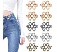 10PCS Clip de Ajuste de Cintura Serre pantalon Boucle de Taille Réglable Sans Clous Bouton Pantalon a Clipser Amovible Utilisé pour resserrer la ceinture pour l'adapter parfaitement à votre pantalon