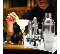 10pcs Cocktail Shaker Maker Set avec base en acrylique Mixer Martini Spirits Muddler_Kiliaadk98