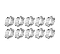 10pcs Collier de Serrage Clip à Ressort Tuyau Serre-joints à Tuyaux en Acier Inoxydable Deux-oreille(17-20MM)