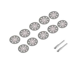 10Pcs Disque coupe diamant à 8 trous, 30mm avec 2 mandrins pour sculpture | Mini lames de scie circulaire diamant, Kit de disques de coupe circulaire grains 150 pour pierre bois de jade