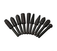 10pcs Embout de Ponçage Métal Dur pour Sculpture | pour bois, plastique, caoutchouc; pour idéal pour sculpture, rainurage, creusage; tige 6.35mm universelle