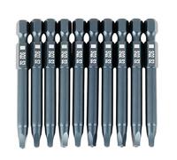 10pcs embouts de tournevis à tête carrée magnétique Set 6.3mm 1/4 pouces tige hexagonale 65mm embouts de tournevis en acier allié outils à main pour la plupart des tournevis