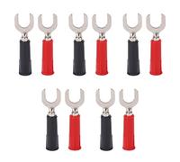 10Pcs Fourche Fiche Électrique, Multimètre Test Lead Fourche Spade Wire Connecteurs Pvc Laiton 4mm Trou U Type Banane Fiches Adaptateurs, pour L’Électronique Domestique Et Industrielle