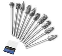10Pcs Fraises Rotatives en Carbure de Tungstène Burres, Fraise Metal tête de meulage pzcc