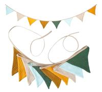 10Pcs Guirlande de fanions en Tissu pour Chambre d'enfant Guirlande Rose 3,15 m Guirlande de fanions en Tissu pour Jardin, Mariage, fête prénatale, décoration de Chambre de garçons (Jaune Marron)