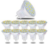10pcs Lampe LED MR11 GU4 5W Blanc Froid, Ampoules LED 6000K 600 lumens, Remplacement pour Lampes halogènes 50W Non dimmable 120 °