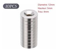 10PCS/LOT Aimants à Visser 12 mm x 5 mm Trou 4mm NdFeB Fraisé N50 Disques G