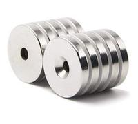 10pcs/Lot Aimants à Visser N45 30mm x 5mm Avec Trou 5mm Aimants Puissants Fraisé blanc G