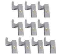 10pcs Lumière de Placard Charnière LED Lumière du capteur Lampe de Nuit Penderie Cabinet Armoire Veilleuse(Blanc Chaud)