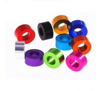 10pcs M4 M5 M6 M8 joint de douille de rondelle plate en aluminium coloré rond creux sans filetage entretoise épaisseur 2-10mm-m4 10pcs, épaisseur 3mm, bleu profond