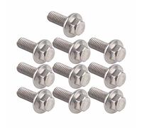 10pcs M6 acier inoxydable SS304 kit de vis, Vis à bride hexagonale Fixation des boulons de la tête de la rondelle(M6*16)