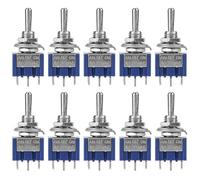 10Pcs Mini Interrupteur à Bascule 6A 125VAC, Interrupteur à 3 Positions 3 Broches, Mini Toggle Switch SPDT(ON-OFF-ON), Diamètre d