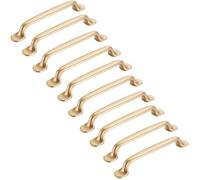 10pcs Poignée de placard doré 128mm-Poignée de meuble Cuisine Armoire Porte Poignées Placard