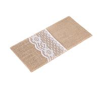 10pcs Porte Couvert Dentelle Jute, Sac Toile Jute Dentelle Pochette Couvert Décoratif Mariage Sac Coutellerie Fourchettes pour Décor de Mariage.
