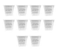 10pcs Pots fleurs plastique - Transparent avec drainage Design carré durable - Plantes intérieur et extérieur - Multidimension