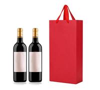 10Pcs Sacs pour Bouteille de Vin Champagne Poche Bouteille Cadeau Papier Kraft Pochette à Vin Sac Bouteille de Vin Double Sac Fourre-tout avec Poignée pour Noël Anniversaire Mariage Fête Célébration