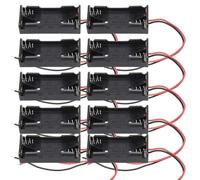 10pcs Support de Piles 2X AAA - Boîtier d'alimentation en Plastique avec Fil Conducteur AEC - pour Jouets Électroniques, Appareils Ménagers, Télécommandes (2 Nœuds)