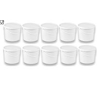 10seaux de 5 litres avec couvercle blanc, à lait/stockage empilables, miel, en plastique agrément alimentaire, récipients alimentaires, vides pour farine, eau, pièces