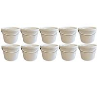 10seaux de litres avec couvercle blanc, à lait/stockage empilables, miel, en plastique agrément alimentaire, récipients alimentaires, vides pour farine, eau, pièces