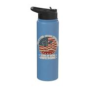 10th Birthday Official Double Digits 10 Years Old US Flag Stainless Steel Insulated Water Bottle