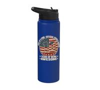 10th Birthday Official Double Digits 10 Years Old US Flag Stainless Steel Insulated Water Bottle