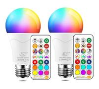 10W E27 120 Couleurs LED RGBW Ampoule Changement de Couleur Télécommande, Timing et Dimmable RGB+blanc chaud (lot de 2)