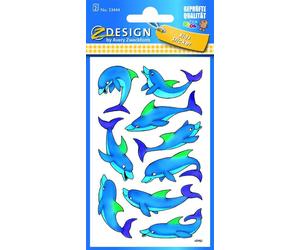 10x Avery Zweckform® 53444 Z-Design autocollants enfants dauphins 2 feuilles/18 autocollants