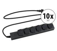 Stagecaptain PSO-6 BK rallonge d'extérieur de 6 multiprises IP44 10x Set