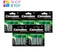 10x CAMELION C R14P 1,5V Piles Alcalines Zink-Carbone Super Heavy Duty UM2