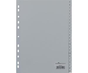 10x DURABLE 6508-10 Intercalaires en plastique A-Z A4 24 pièces gris