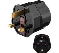 10x Goobay 45352 Adaptateur de voyage Europe vers Royaume-Uni, noir - pour les appareils d'Europe (type F) vers les prises du Royaume-Uni (type G)