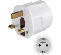 10x Goobay 45353 Adaptateur de voyage Europe vers Royaume-Uni, blanc - pour les appareils d'Europe (type F) vers les prises du Royaume-Uni (type G)