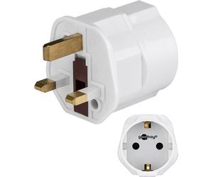 10x Goobay 45353 Adaptateur de voyage Europe vers Royaume-Uni, blanc - pour les appareils d'Europe (type F) vers les prises du Royaume-Uni (type G)