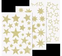 10X Heyda 203584469 Autocollants de fenêtre "étoiles" or brillant