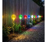 10x Lampe Solaire LED Extérieure Harms, Capteur Crépusculaire, Couleur, H 60 cm