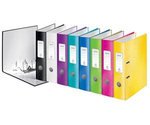 10x Leitz 1005-10-99 Classeurs WOW A4 - 80 mm, assortis (rose, bleu, bleu glacier, vert, orange, violet)