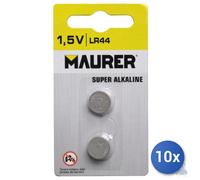 10X Maurer Pile À Bouton Super Alcaline LR 44 Boîte De 2 Pces 1,5 Volts