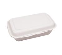 10x NATUREStar 41215Hamburgerboxen mit Klappdeckel 150 x 150 x 85 mm Zuckerrohr weiß Volumen 450 ml