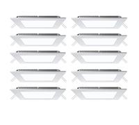 10x panneaux LED encastrés, salon, spots de plafond, lampes à grille en aluminium