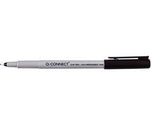 10x Q-Connect® KF04081 Stylo fibre, non-permanent, env. 0,5 mm (F), noir
