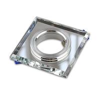 10x spot encastré cadre transparent - angulaire en verre plat - cadre de montage pour ampoule GU10 MR16 - Ø60-70mm trou de forage encastré - spot encastré