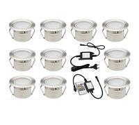 10x Spot Led Eclairage extérieur Encastrable Ø45mm IP67 Sol Terrasse Bois DC12V 1W spot encastrable led Décor Pour Jardin Chemin Escalier Patio RGB/RVB.