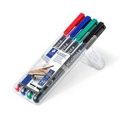 10x Staedtler® 314 WP4 Stylo fin universel Lumocolor® permanent, B, STAEDTLER boîte de 4 couleurs