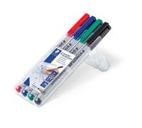 10x Staedtler® 316 WP4 Stylo fin Lumocolor® Stylo universel non-permanent, F, STAEDTLER boîte de 4 couleurs