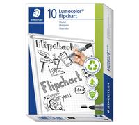 10x STAEDTLER 356-9 Lumocolor Flipchart-Marker schwarz